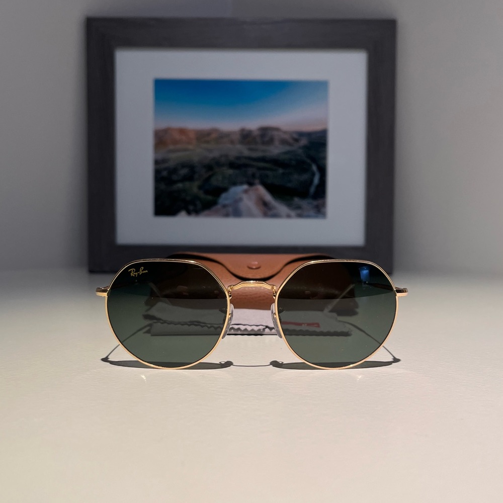 Ray-Ban RB3565 Jack Sunglasses - gold w classic green lenses